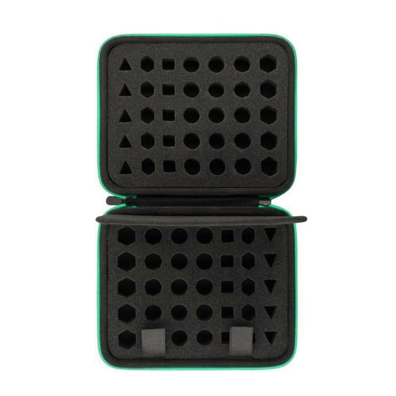 Прочные органайзеры для хранения кубиков со съемным лотком с прорезями и ручкой для безопасной транспортировки зелёный