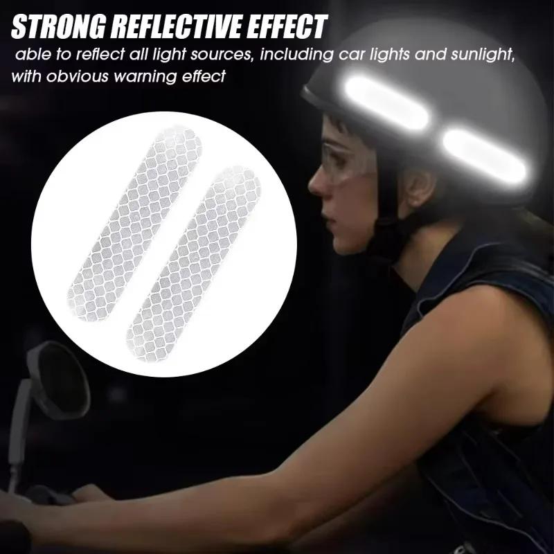 Helmet Warning Reflective Stickers Bicycle Motorcycle Car Decal Accessories Night Safety Driving Fluorescent Decor Stickers