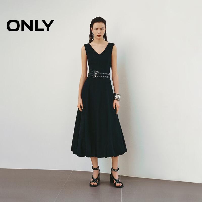 ONLY Women s V-Neck Sleeveless Shirred Midi Dress XL