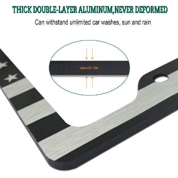 License Plate Frame - Patriotic Personalized Car Tag Holder Aluminum Plate Frame