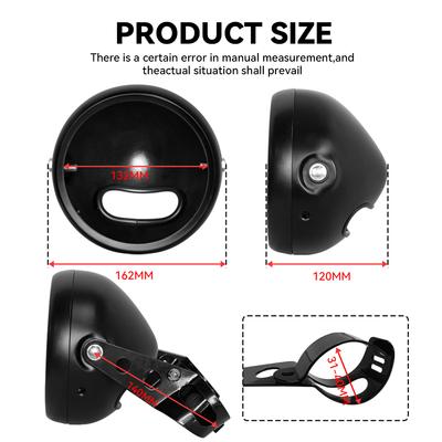 5.75 Inch Light Cover Motorcycle 5 3/4" LED Headlight Housing Bucket Shell Mounting for Harley FXWG Chopper Headlamp Lighthouse