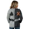 Women's Fashion Hooded Halloween Print Sweatshirt with Buttons for Festive