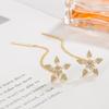 2023 Trendy Ice Crystal Flower Tassel Earrings: Elegant Chain Design for Sophisticated Style