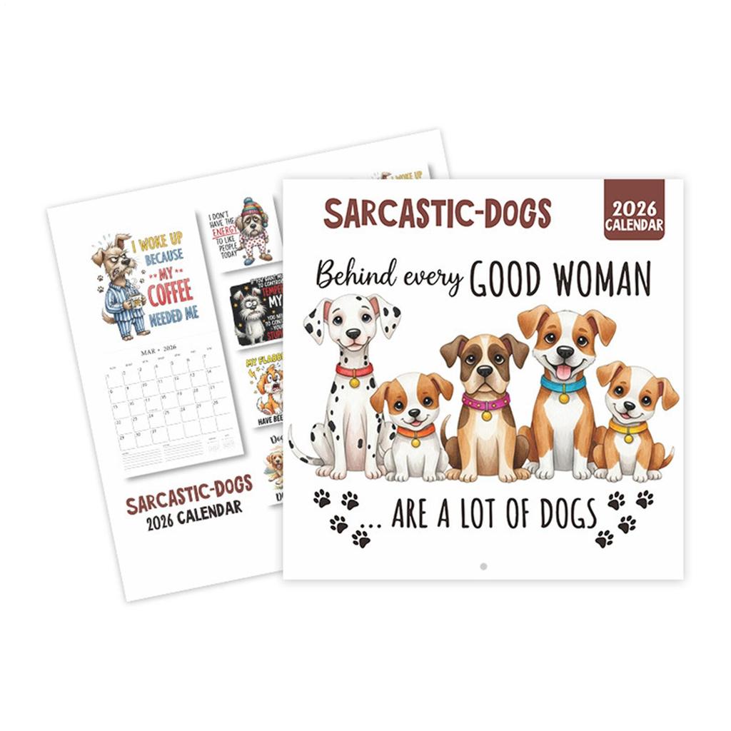2026 Dog-Sucking Wall Calendar Yearly Monthly Schedule Planning Calendar for Home Offices Academic Work Wall Hanging