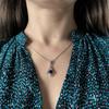Pendentif en argent avec saphir 1,859 ct, zircons cubiques (2202615)