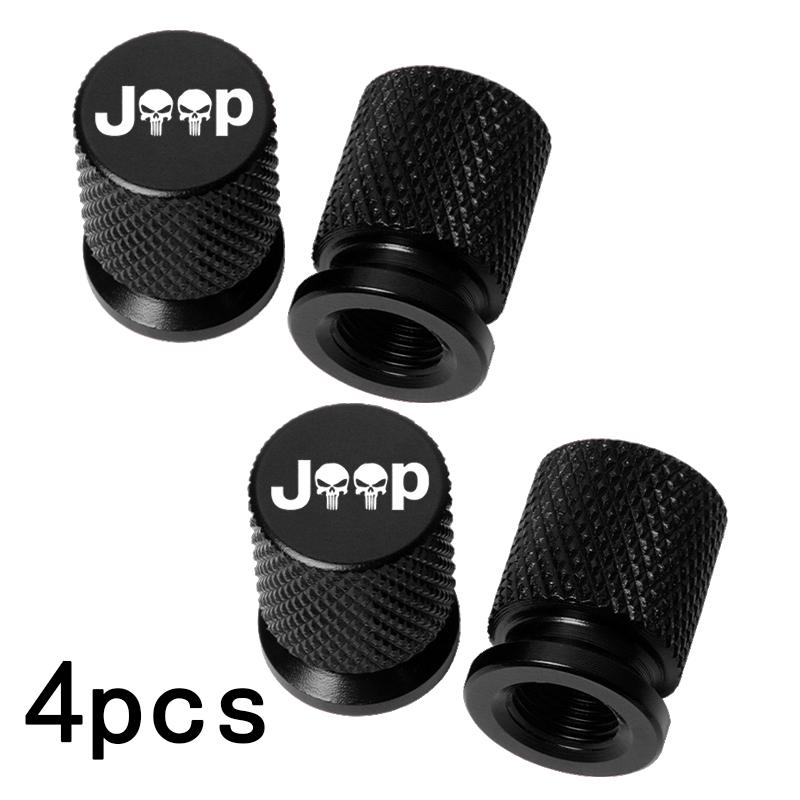 Car Wheel Tire Valve Caps Tyre Stem Covers Airdust Waterproof For Jeep Renegade Compass Wrangler Patriot Grand Cherokee Rubicon
