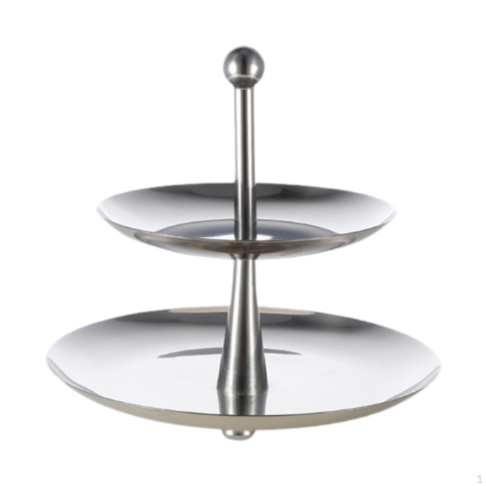 

2 Layer Cake Stand Serving Tray Tower Holder Storage Nonslip Wedding Decor Cupcake Display Rack