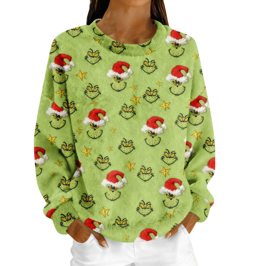 Women's Fleece Hoodie Long-Sleeve Round  Neck Casual Comfortable Loose-Fit Lightweight Women's Hoodie