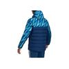 Adidas Geometric Pattern Print Color Block Long Sleeve Hooded Down Jacket Men Outerwear Blue GR4230