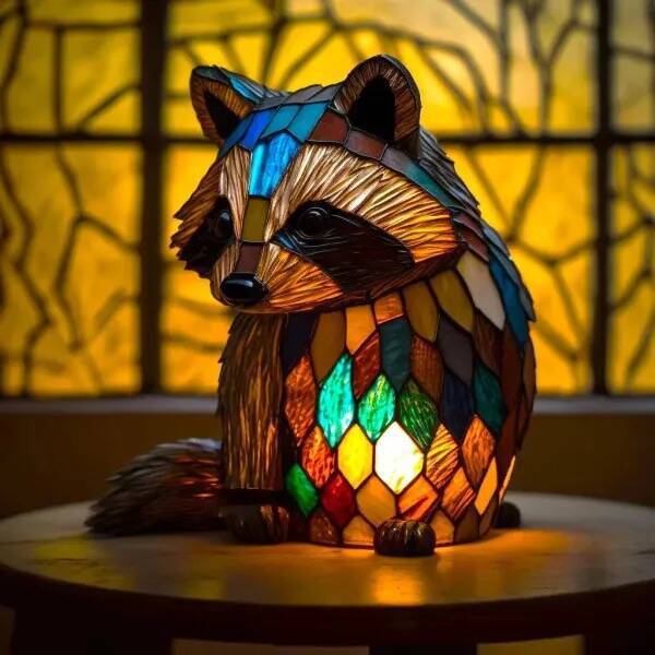 Creative Panda Dolphin Lion Leopard Dog Animal Resin Led Night Light Ornament For Desk