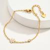 Minimalist Enamel Daisy Flower Bracelet, 18K Gold Plated Stainless Steel, Waterproof Dainty CZ Charm Jewelry Gift