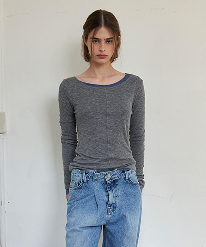 Eine Layered Scoop Neck T-Shirt (Ivory)
