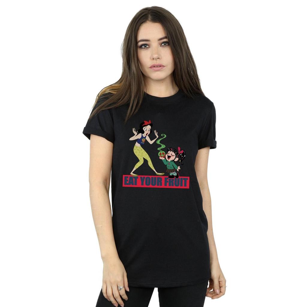 Disney Womens/Ladies Wreck It Ralph Eat Your Fruit Cotton Boyfriend T-Shirt
