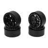 4pcs 1.9 Inch RC Metal Beadlock 8 Round Hole Wheel Rim Hubs for Axial SCX10 90046 RC 110 CarBlack