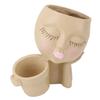 Face Planter Resin Fade Proof Unique Face Succulent Pot with Drainage Hole for Garden Decoration