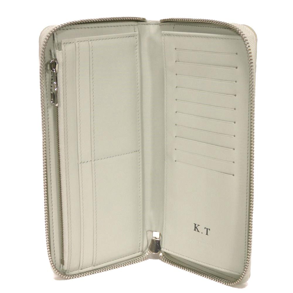 Used 12564 Zippy Wallet Vertical M82597 7940 LV Logo Zip Around RFID Monogram Taurillon Clemence Mineral Gray Men's