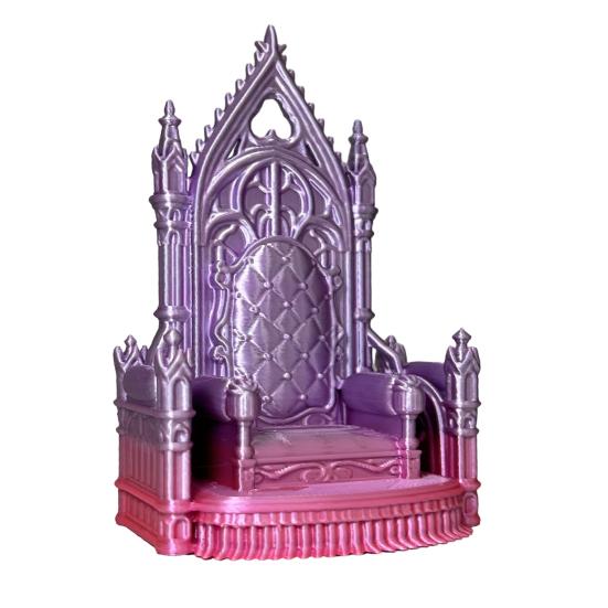 Miniature Throne Figuirine 3D Printed Gothic Style Chair Decoration Mini Landscape Ornaments for Dollhouse Accessory
