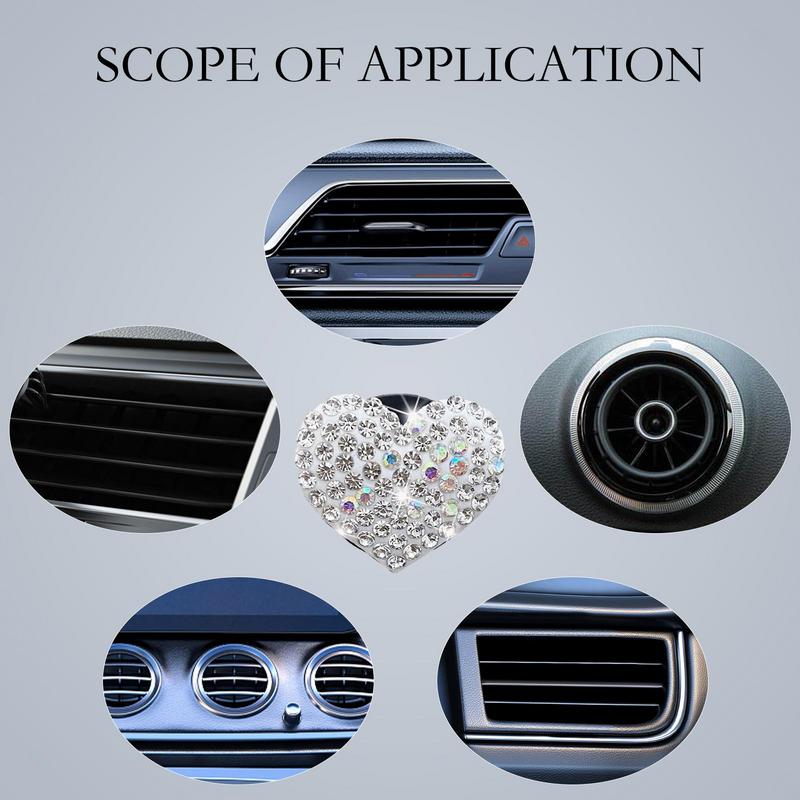 Bling Kristall Herz Auto Lüftungsdüsen Diffusor Clip Strass Luftauslass Clip Auto Parfüm Diffusor Autodekoration Zubehör