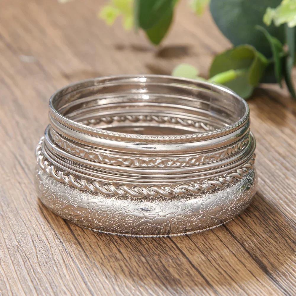New Fashion Boho Punk 10Pcs/Sets Cuff Bracelets & Bangles For Women Love Pulseiras Bangle Set Feminina Jewelry Charm Gifts