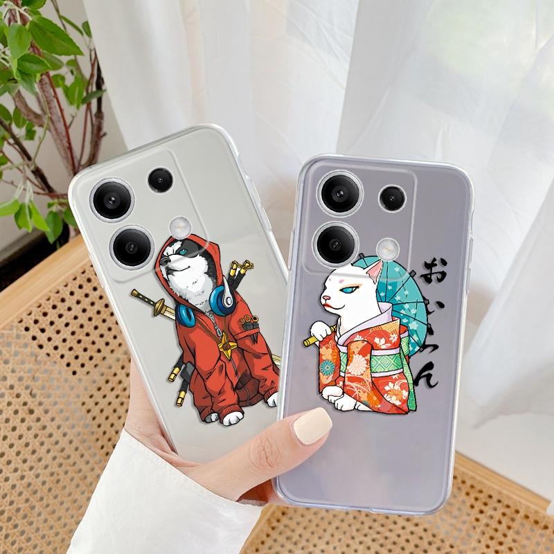Silikonové pouzdro s vtipným kresleným vzorem pro Xiaomi Redmi Note 13 Pro Poco C65 Samsung A55 A35 M35 iPhone Ochranný kryt s nárazy