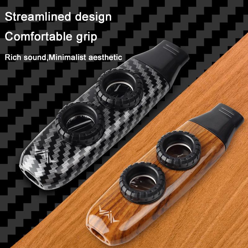 Dwukomorowe Kazoo Instrument Muzyczny, Lekkie Trwałe Wzornictwo Słojów Ćwiczebne Kazoo do Akompaniamentu Gitary Ukulele