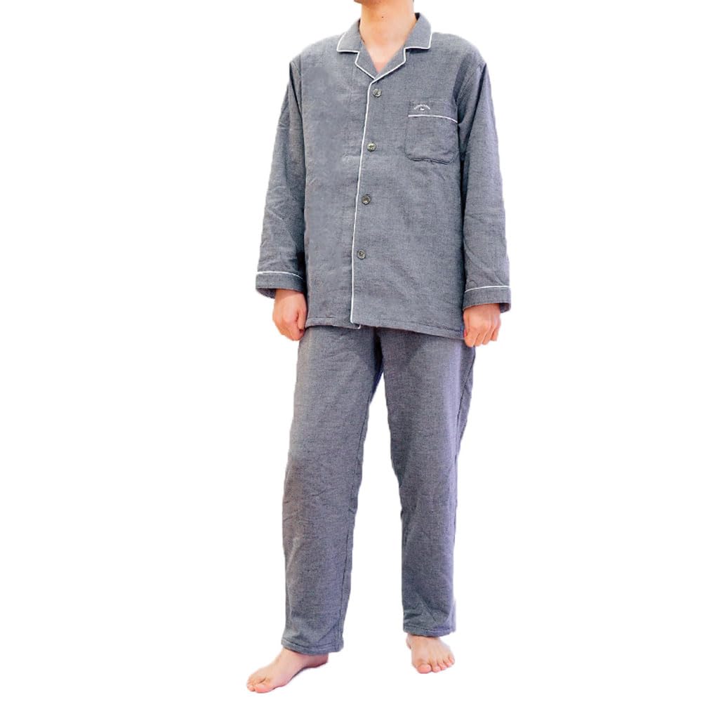 Kodawari Anminkan Men's Imabari Towel Pajamas, Plain, L, Gift Box