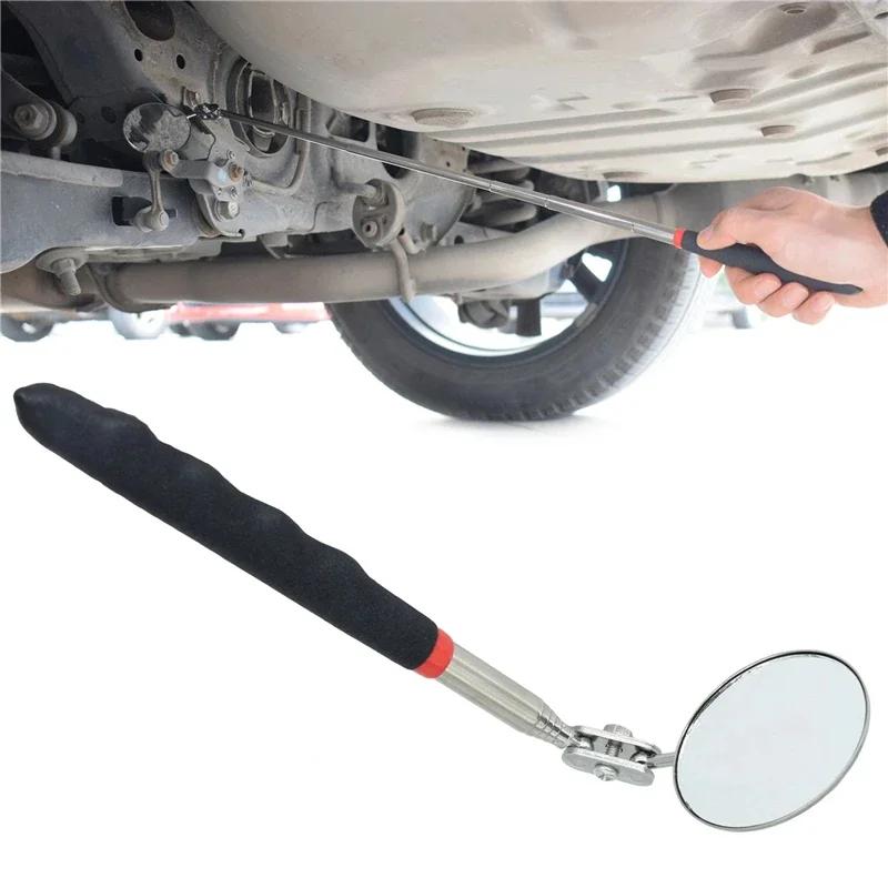 360° LED Light Telescoping Mirrors Extend Mechanic Tools Inspection Mirror Telescopic Handle Repairing Tools