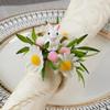 24TE Easters Celebration Essential Rabbit Eggs Napkin Rings for Decors and Gatherings