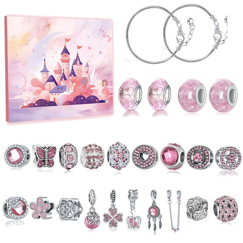 Surprise Bead Advent Calendar 24 DIY Bracelet & Necklace Craft Kits in Blind Box Christmas Countdown Gift for Children