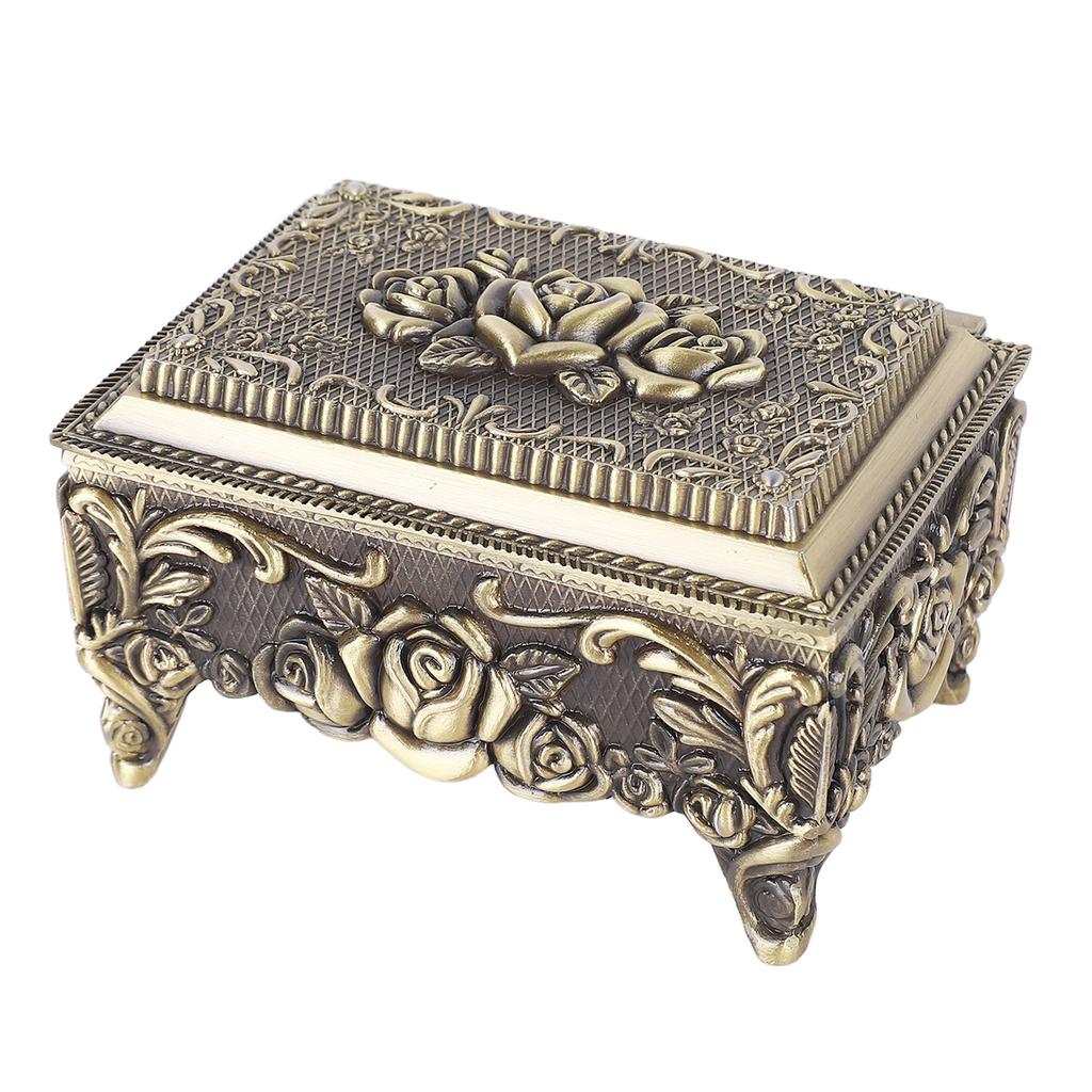 Vintage Jewelry Storage Box Alloy Decorative Large Capacity Jewelry Box for rrings Rings