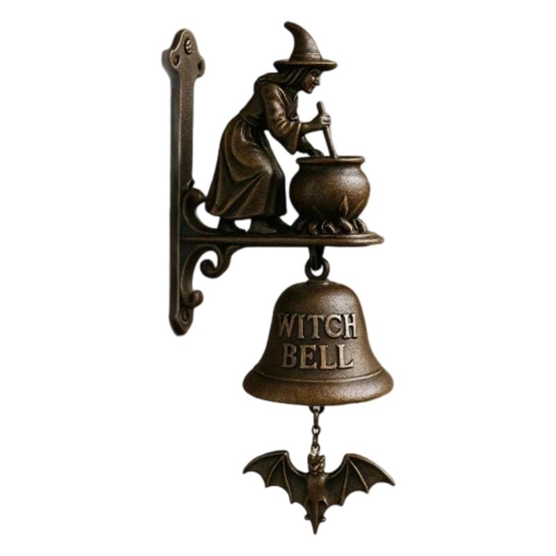 Vintage Doorbells With Witch Silhouettes Metal Wind Chimes For Outdoor Home