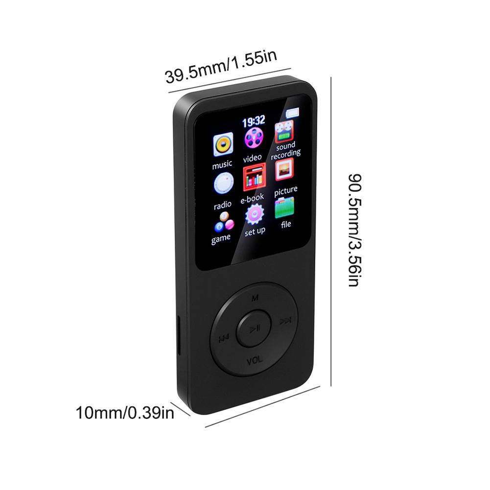 

MP3 Music Player Portable MP4 MP3 Player Bluetooth 5.0 1.8in Color Screen Mini Walkman MP3 Player with E-book/FM Radio/Recording