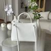2025 New Genuine Leather Women's Bag Fashion Trend Crocodile Pattern Stone Pattern Weaving Butterfly Button Commuter Tote Small Bag Cross Border