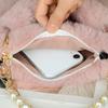 1Pc New Underarm Pearl Chain Premium Large Capacity Plush Versatile Handheld Shoulder Bag Student Plush Bag