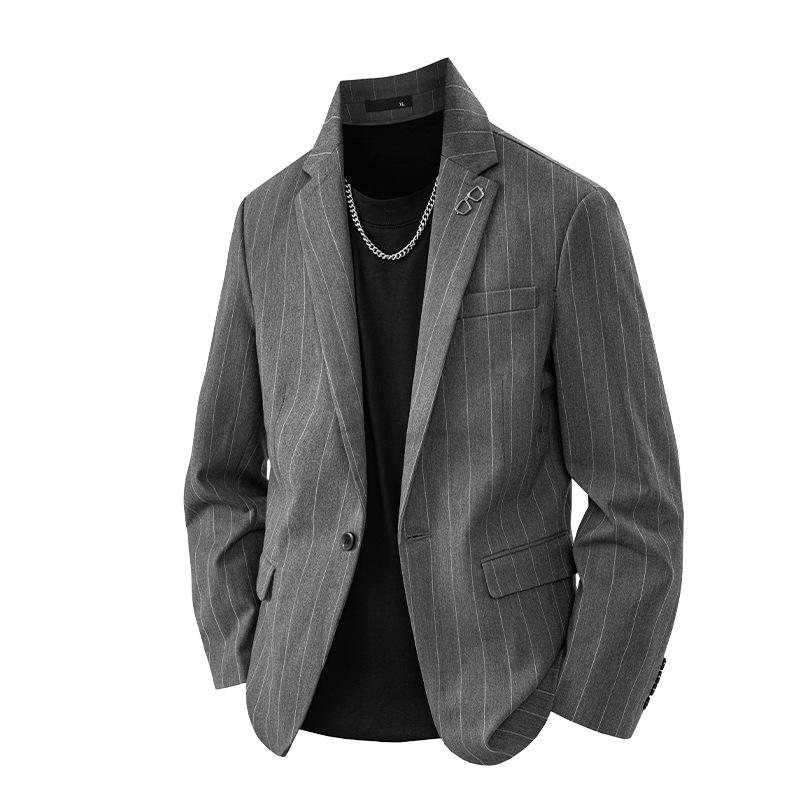 

Мужской весенне-осенний деловой повседневный блейзер, однобортный пиджак, полиэстеровый пиджак с лацканами 4XL