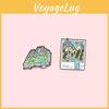 Geometric Cartoon Design Landscape Brooch Colorful Book Pin For Trendy Personal Accessories