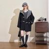 Westlink Women's Color-Block Hooded Toggle Wool Coat
