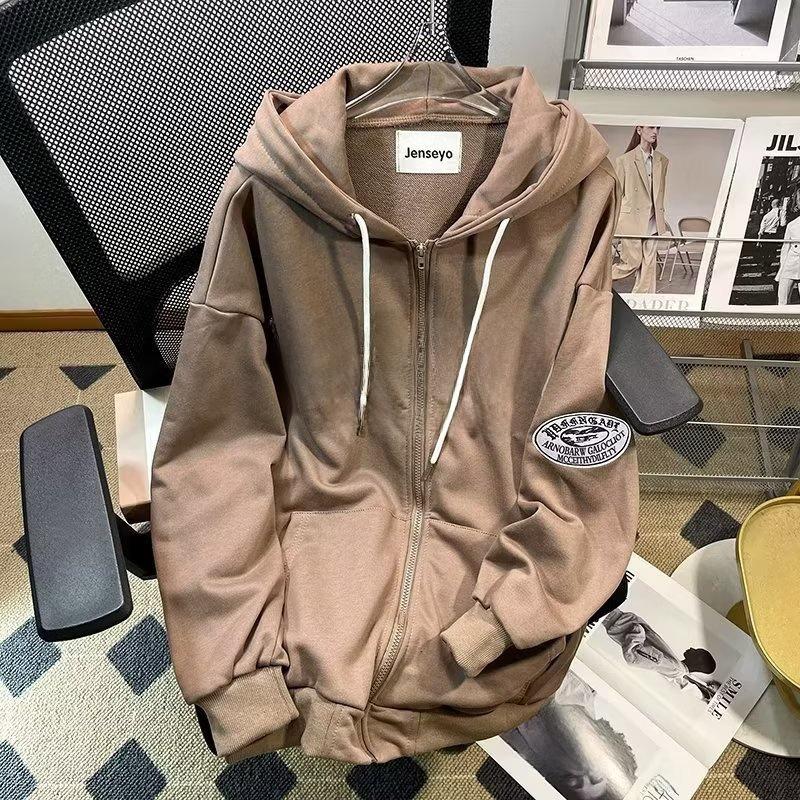 Unisex Amerikanischer Cardigan: Frühlings-/Herbst-Leichtgewichtiger Kapuzenpullover mit Reißverschluss