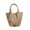 Women's Niche Design Casual Genuine Leather Bucket Handbag