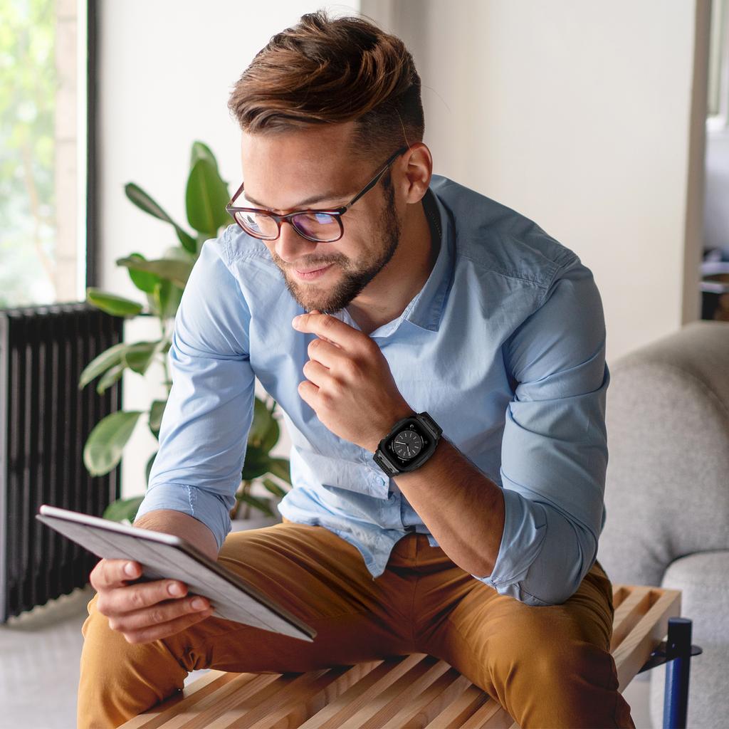 Sport Case+Strap for Apple Watch Band 8 7 45mm Waterproof Drop-Resistant Iwatch Series 6 SE 5 4 3 2 44mm 42mm Mod Kit Correa