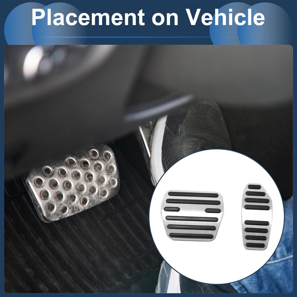 FUELHOOD 2pcs Automatic Foot Pedal Pad Foot Axle Pedal Cover for Nissan Roox B40 Series 2020/03- Aluminum Alloy Silver Tone
