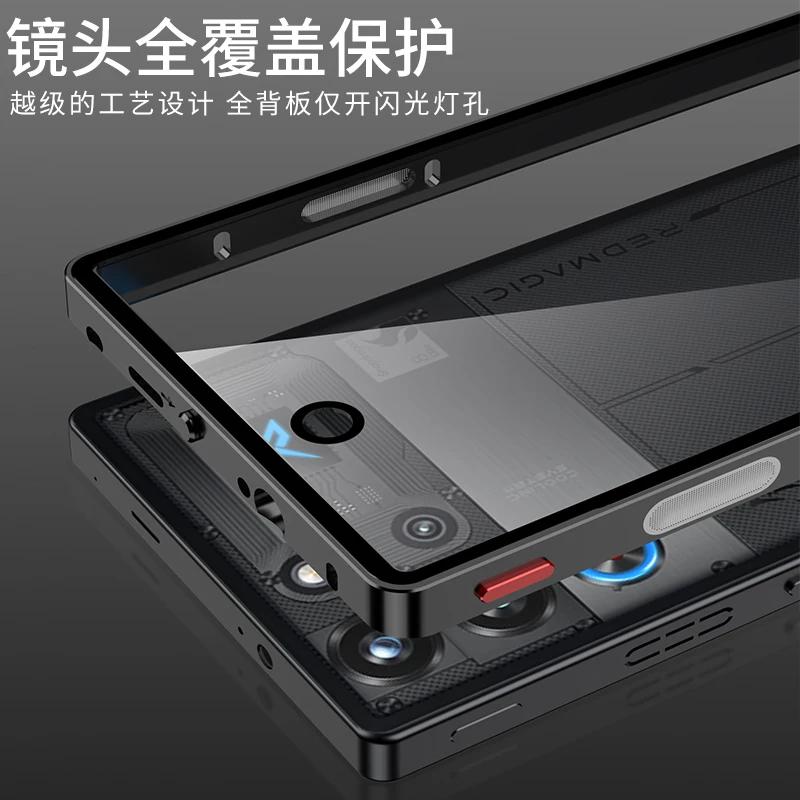 For Red magic10 ProPlus Case Aluminium Alloy Metal Frame Tempered Glass Camera Protection Cover For Red Magic 10 Pro Plus 10Pro