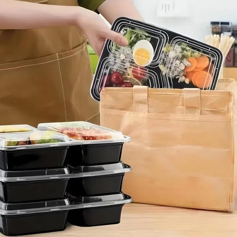 

10Sets Disposable Takeout Packaging Food Boxes With Clear Lids Microwave Food Storage Boxes Kitchen Refrigerator Containers 10Sets