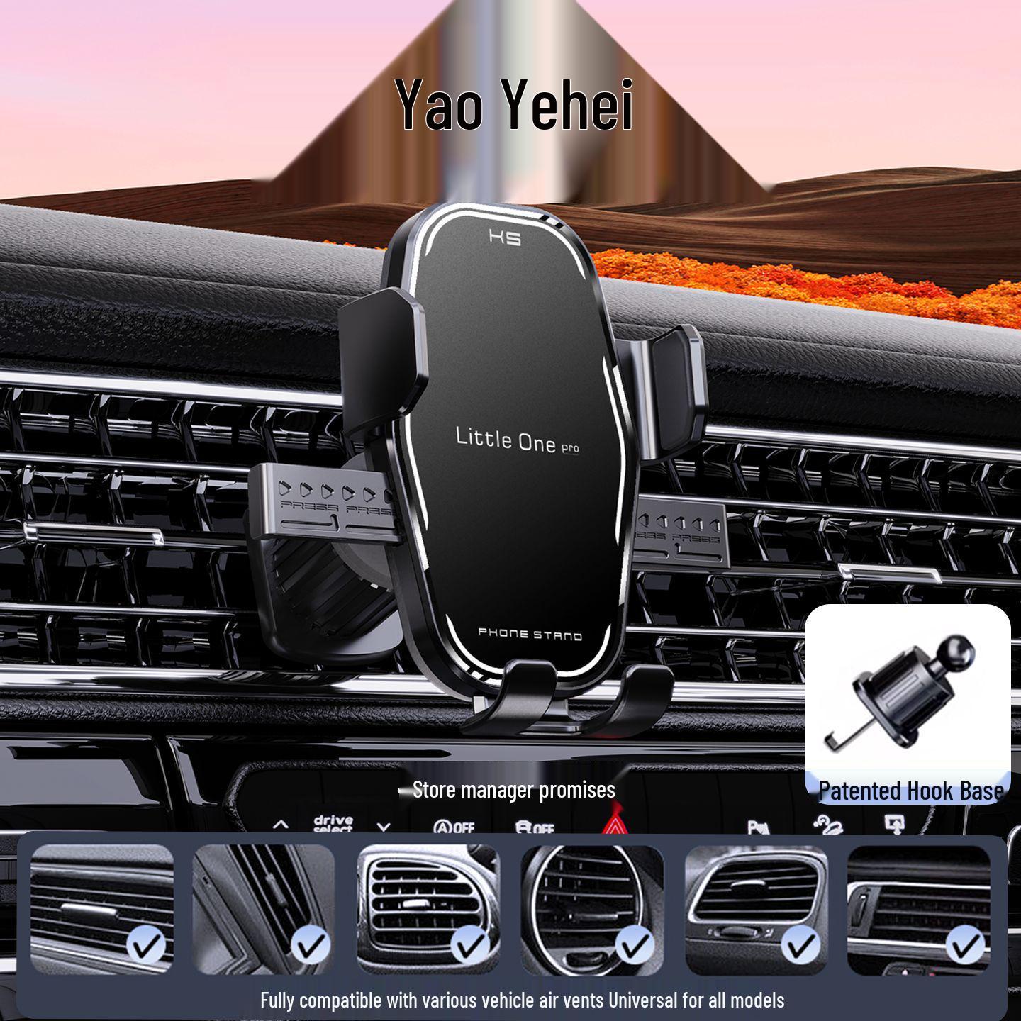 New Gravity Car Phone Holder: Automatic Clamping Dual-Use for Air Vent & Dashboard