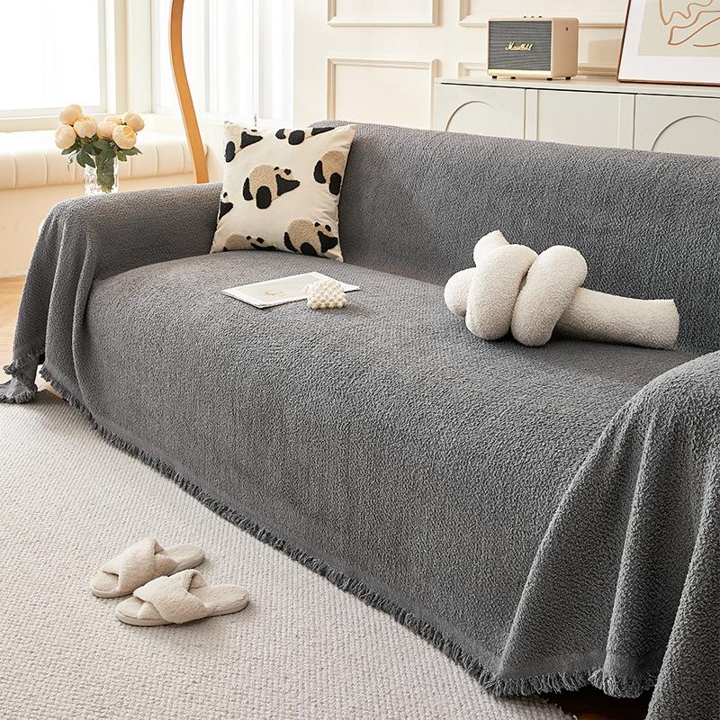 Plush Yarn Simple Sofa Towel Winter Universal Sofa Cover Full Set Non-Slip Warm Sofa Towel Cover Cloth
