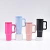 1Pc 1200ML 304Stainless Steel Print Cup with Straw Portable Car Cup Large Capacity Water Cup Car Water Bottle