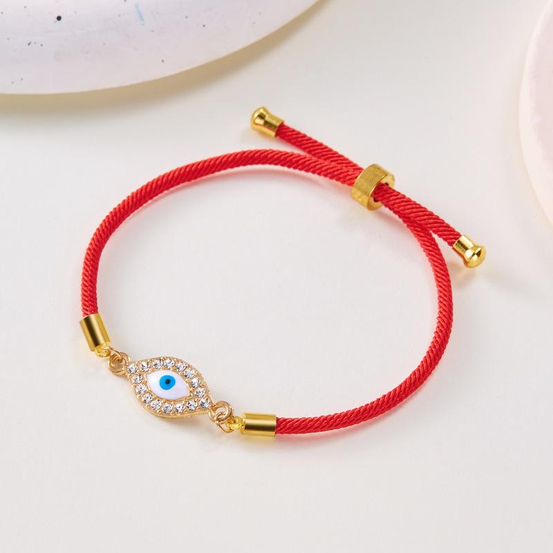 Devil's Eye Bracelet: Adjustable Drawstring with Alloy Pendant