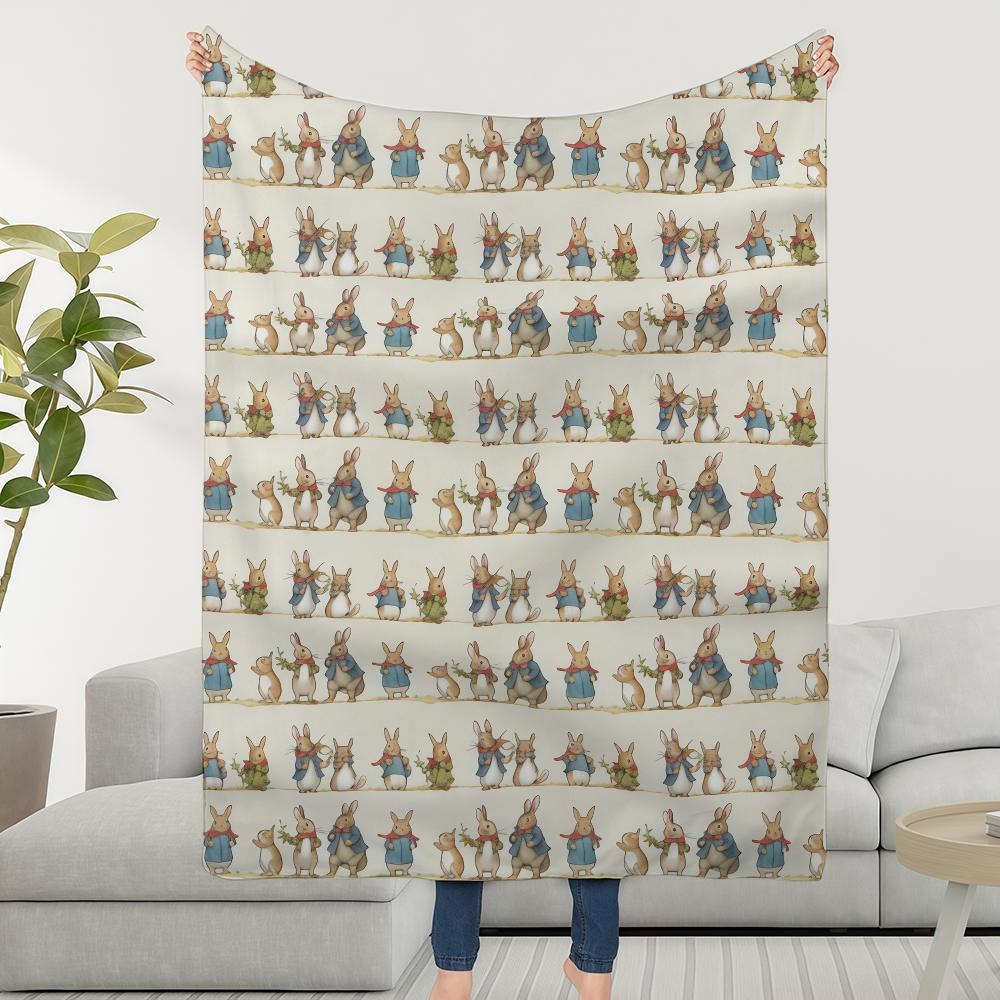 

Blanket R-RabbitS Throw Super Cosy Plush Living P-PeterS Room Sofa Couch Childish Birthday Gifts 75cmx90cm