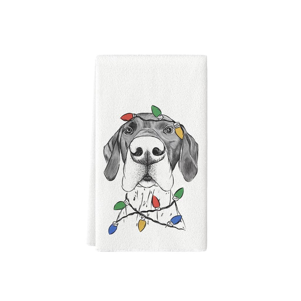 Assorted Cute Puppies Wearing Hats and Face Masks Tea Towels - Printed Kitchen Dish Towels and Rags