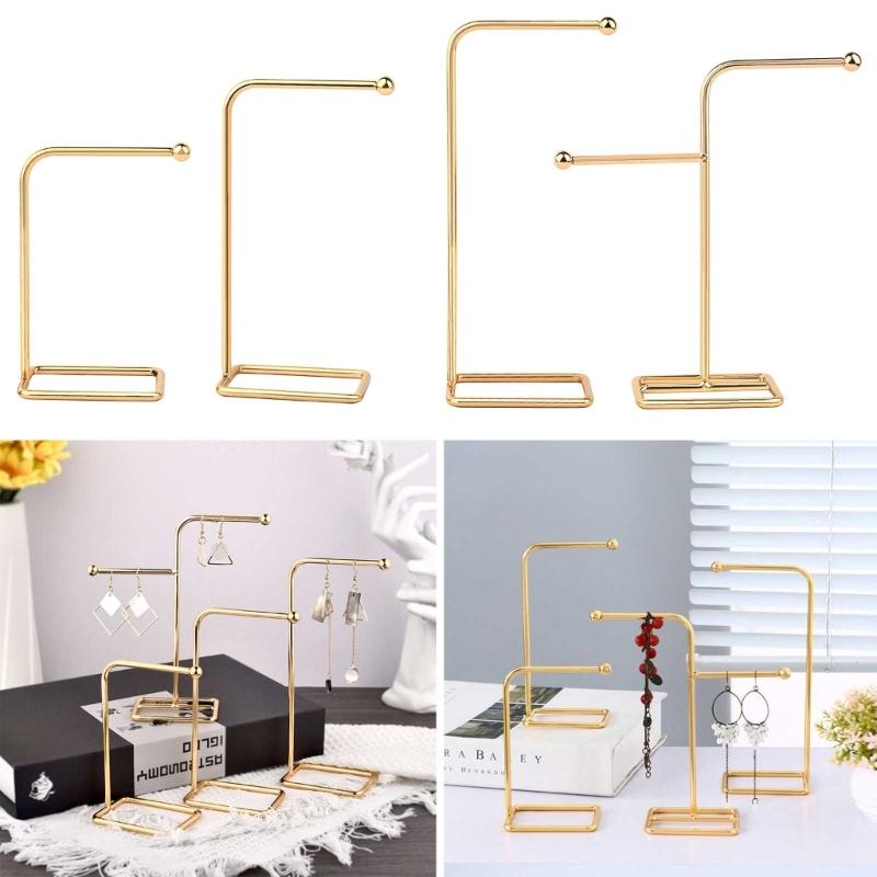 Jewelry Organizer Wrought Iron Rack Bracelet Holder Display Decoration Stand Earrings Support Necklace Decor Ornaments